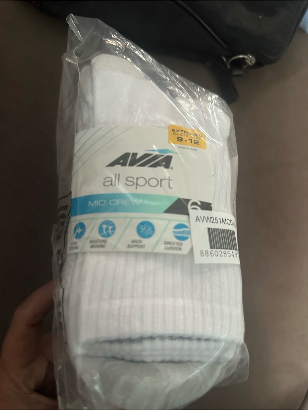 Avia All Sport Mid Crew Socks in White
